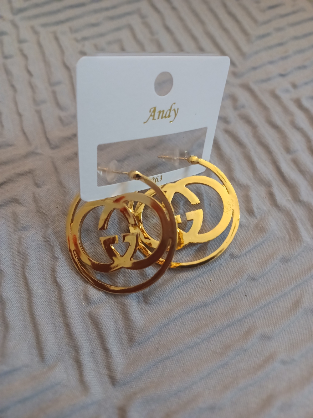 Gold-Tone Interlocking Circle Hoop Earrings